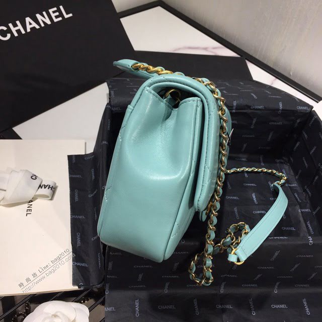 Chanel女包 AS1358 Chanel2020新款圓環手柄方胖子口蓋包 菱格羊皮鏈條手提包  djc3955